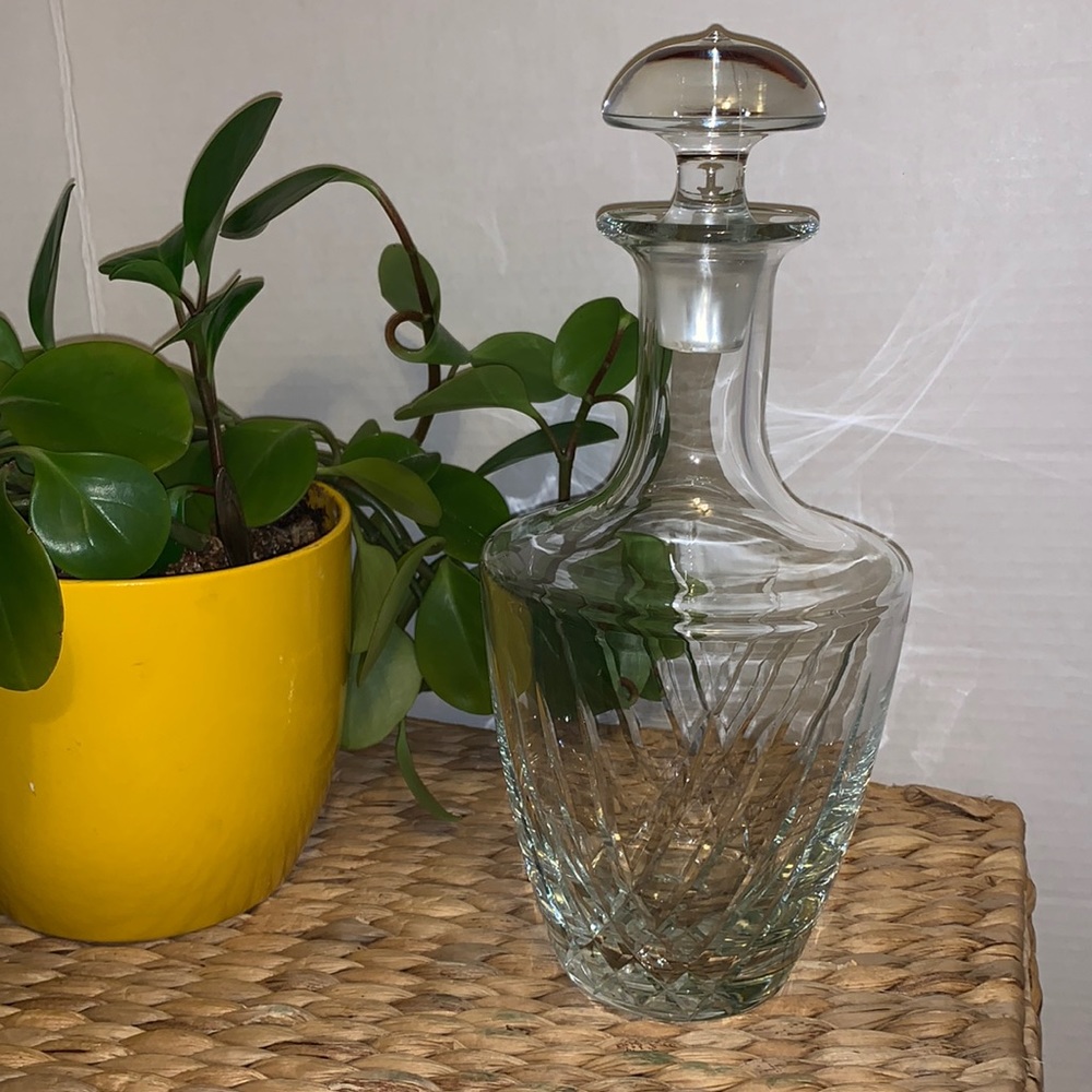 Vintage Krosno of Poland crystal art deco wine decanter